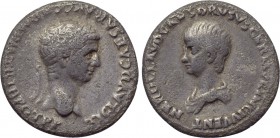 CLAUDIUS with NERO as Caesar (41-54). Denarius. Rome.