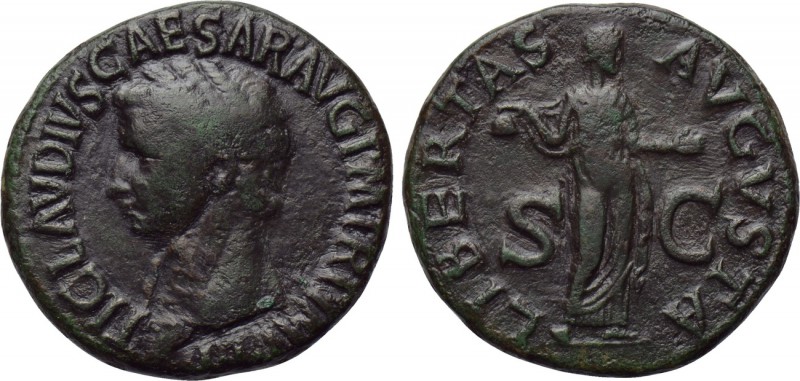 CLAUDIUS (41-54). As. Rome. 

Obv: TI CLAVDIVS CAESAR AVG P M TR P IMP P P. 
...