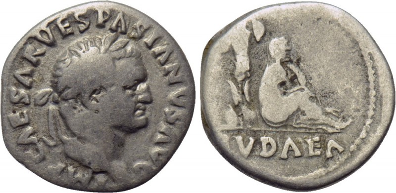 VESPASIAN (69-79). Denarius. Rome. "Judaea Capta" issue. 

Obv: IMP CAESAR VES...