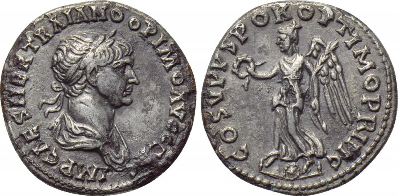 TRAJAN (98-117). Fourrée Denarius. Imitating Rome. 

Obv: IMP CAES NER TRAIANO...