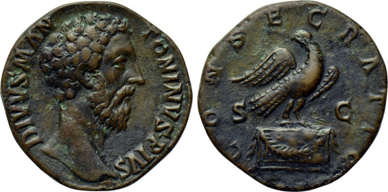 DIVUS MARCUS AURELIUS (Died 180). Sestertius. Rome. 

Obv: DIVVS M ANTONINVS P...