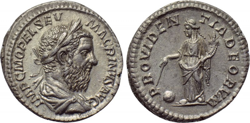 MACRINUS (217-218). Denarius. Rome.

Obv: IMP C M OPEL SEV MACRINVS AVG.
Laur...