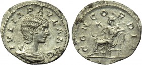 JULIA PAULA (Augusta, 219-220). Denarius. Rome.