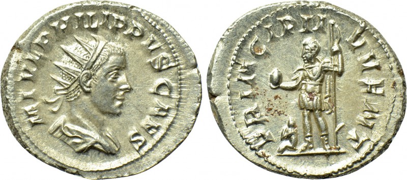 PHILIP II (Caesar, 244-247). Antoninianus. Rome. 

Obv: M IVL PHILIPPVS CAES. ...