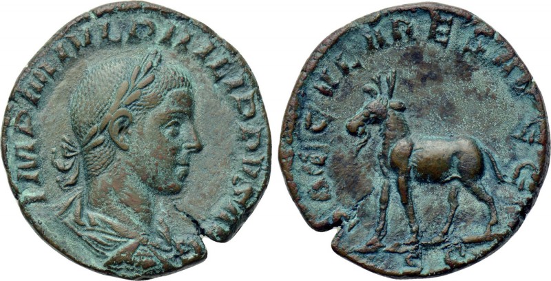 PHILIP II (247-249). Sestertius. Rome. 

Obv: IMP M IVL PHILIPPVS AVG. 
Laure...