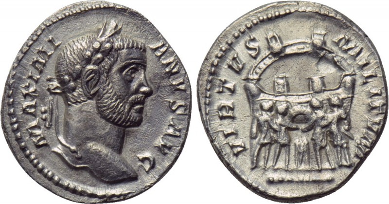 MAXIMIANUS HERCULIUS (286-305). Argenteus. Treveri. 

Obv: MAXIMIANVS AVG. 
L...