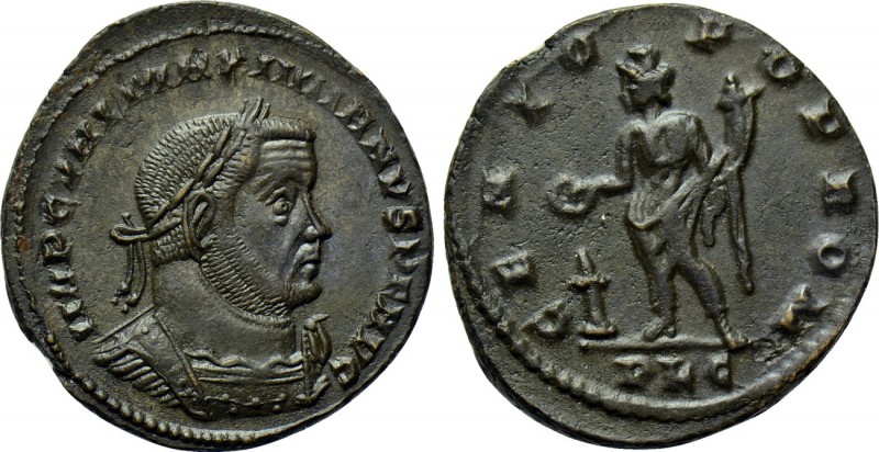 MAXIMIANUS HERCULIUS (Second reign, 307-308). Follis. Lugdunum. 

Obv: IMP C V...