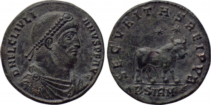 JULIAN II APOSTATA (360-363). Ae. Sirmium. 

Obv: D N FL CL IVLIANVS P F AVG. ...