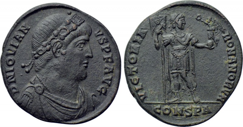 JOVIAN (363-364). Ae. Constantinople. 

Obv: D N IOVIANVS P F AVG. 
Diademed,...
