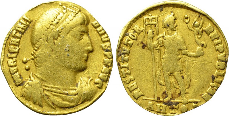VALENTINIAN I (364-375). GOLD Solidus. Antioch. 

Obv: D N VALENTINIANVS P F A...