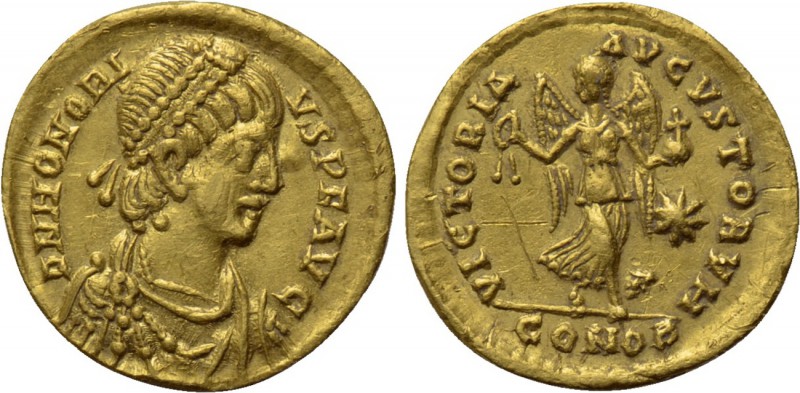 HONORIUS (393-423). GOLD Tremissis. Constantinople. 

Obv: D N HONORIVS P F AV...