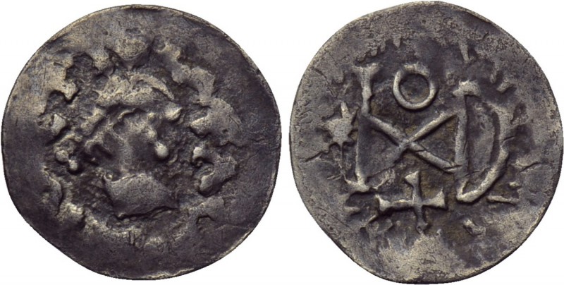 GEPIDS. In the name of Justin I (518-526). Quarter Siliqua. Sirmium. 

Obv: Di...