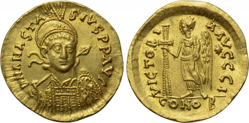ANASTASIUS (491-518). GOLD Solidus. Constantinople.

Obv: D N ANASTASIVS P P A...