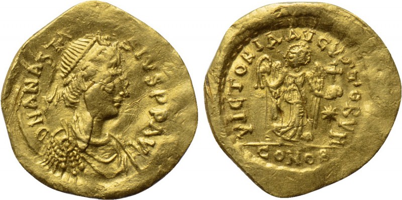 ANASTASIUS I (491-518). GOLD Tremissis. Constantinople. 

Obv: D N ANASTASIVS ...