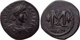 JUSTIN I (518-527). Follis. Nicomedia.