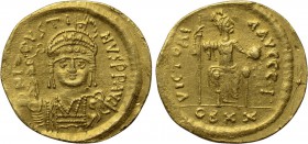 JUSTIN II (565-578). GOLD Solidus. Constantinople. Light weight issue of 20 siliquae.