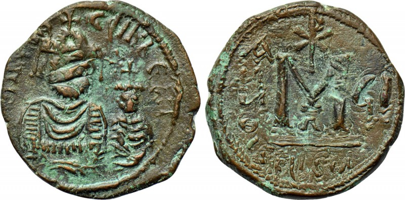 HERACLIUS with HERACLIUS CONSTANTINE (610-641). Follis. Seleucia Isauriae. Dated...