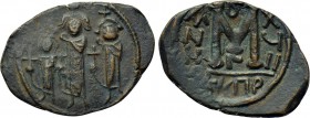 HERACLIUS with MARTINA and HERACLIUS CONSTANTINE (610-641). Follis. Uncertain mint in Cyprus. Dated RY 17 (626/7).