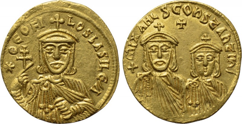 THEOPHILUS with CONSTANTINE and MICHAEL II (829-842). GOLD Solidus. Constantinop...