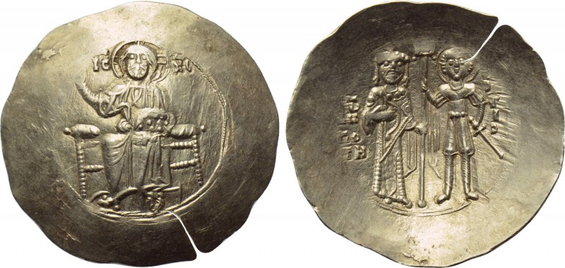 JOHN II COMNENUS (1118-1143). EL Aspron Trachy. Thessalonica. 

Obv: IC - XC. ...
