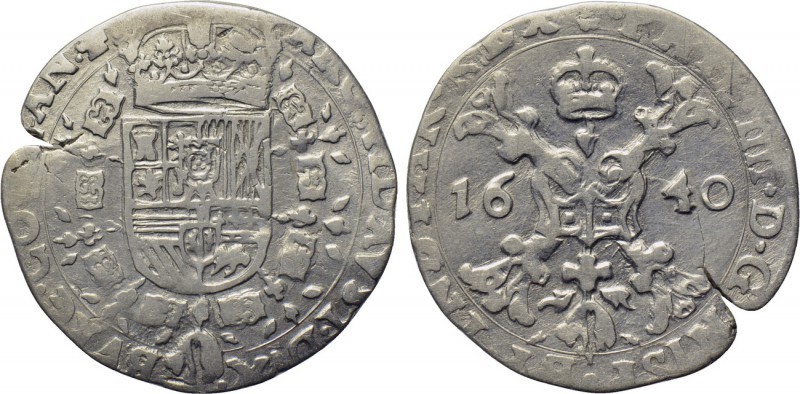 BELGIUM. Spanish Netherlands. Flanders. Philip IV of Spain (1621-1665). 1/4 Pata...