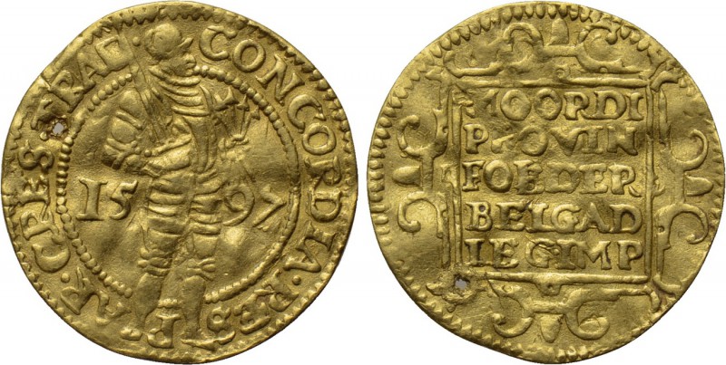 NETHERLANDS. GOLD Dukat (1597). Utrecht. 

Obv: CONCORDIA RES PAR CRES TRAD. ...