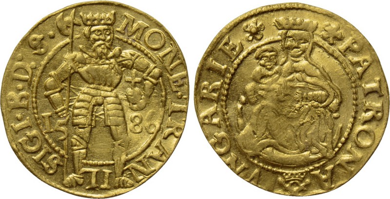 TRANSYLVANIA. Sigismund Báthory (First reign, 1586-1597). GOLD Dukát (1586). Nag...