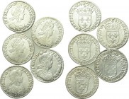 5 French coins.