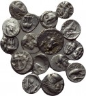 16 Greek silver coins.