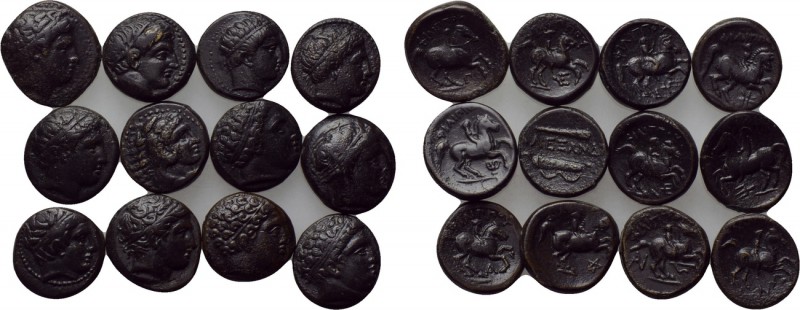 12 coins of the Macedonian kings. 

Obv: .
Rev: .

. 

Condition: See pic...
