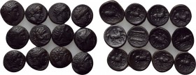 12 coins of the Macedonian kings.
