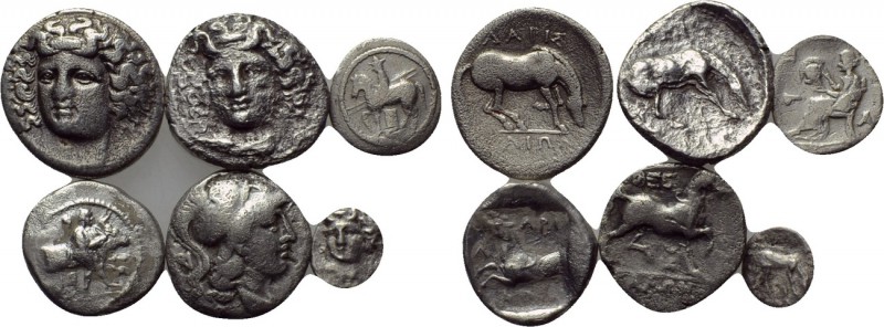6 Thessalian silver coins. 

Obv: .
Rev: .

. 

Condition: See picture.
...