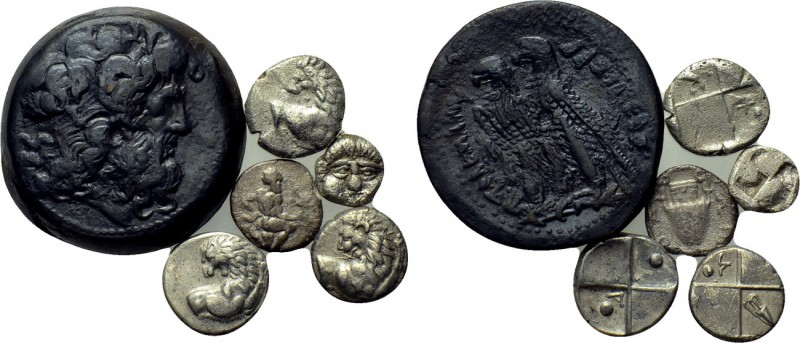 6 Greek coins. 

Obv: .
Rev: .

. 

Condition: See picture.

Weight: g....