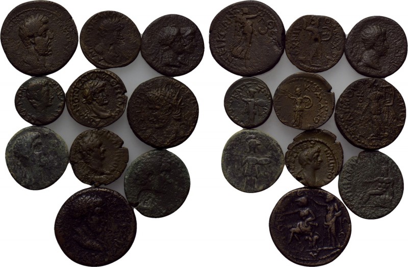 10 Roman provincial coins. 

Obv: .
Rev: .

. 

Condition: See picture.
...