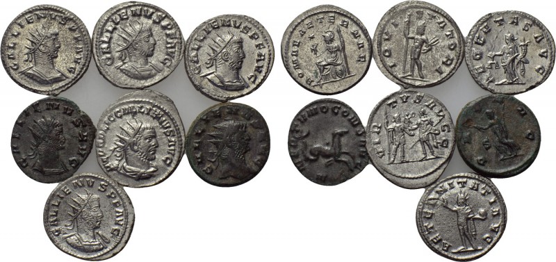 7 antoniniani of Gallienus. 

Obv: .
Rev: .

. 

Condition: See picture....