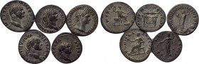 5 Flavian denari.
