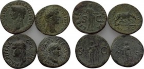 4 Roman bronze coins.