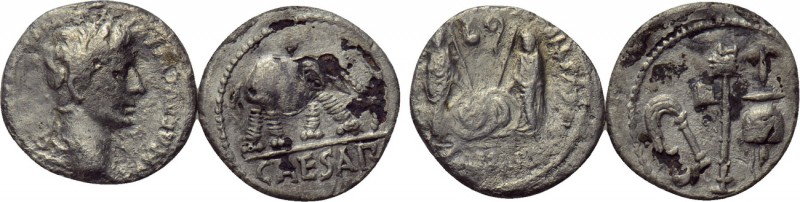 2 denari of Caesar and Augustus. 

Obv: .
Rev: .

. 

Condition: See pict...