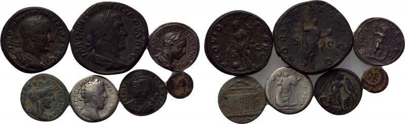7 Roman coins. 

Obv: .
Rev: .

. 

Condition: See picture.

Weight: g....