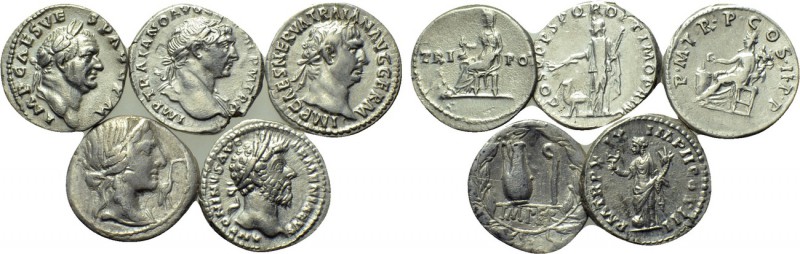 5 Roman denari. 

Obv: .
Rev: .

. 

Condition: See picture.

Weight: g...