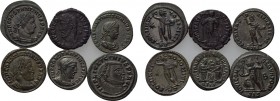 6 late Roman coins.