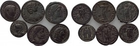 6 late Roman coins.