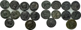 10 late Roman coins.