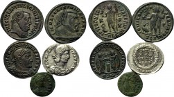 5 late Roman coins.