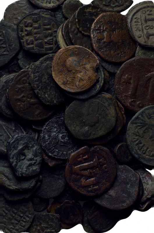 Circa 85 Byzantine coins. 

Obv: .
Rev: .

. 

Condition: See picture.
...