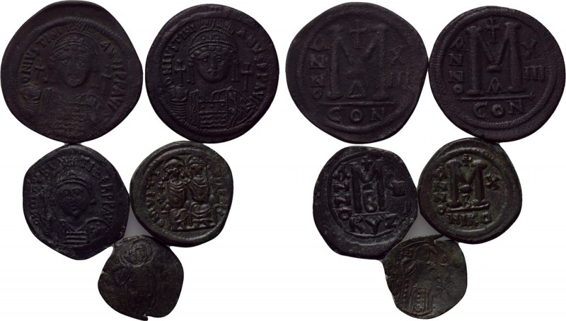 5 Byzantine coins. 

Obv: .
Rev: .

. 

Condition: See picture.

Weight...