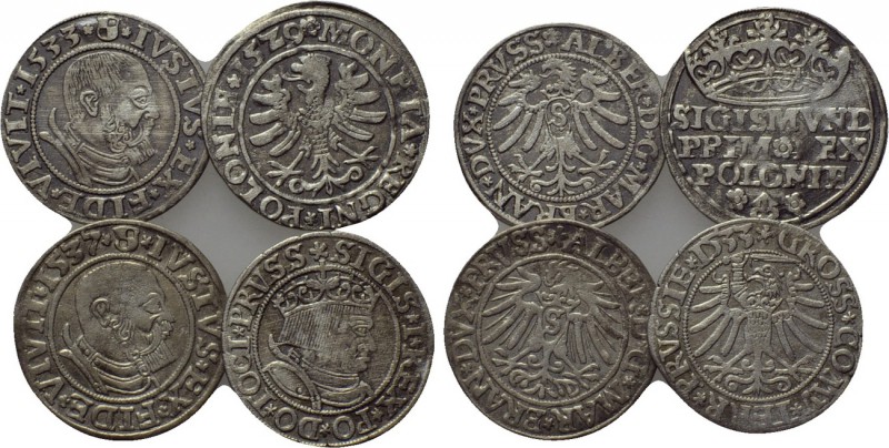 4 Prussian coins. 

Obv: .
Rev: .

. 

Condition: See picture.

Weight:...