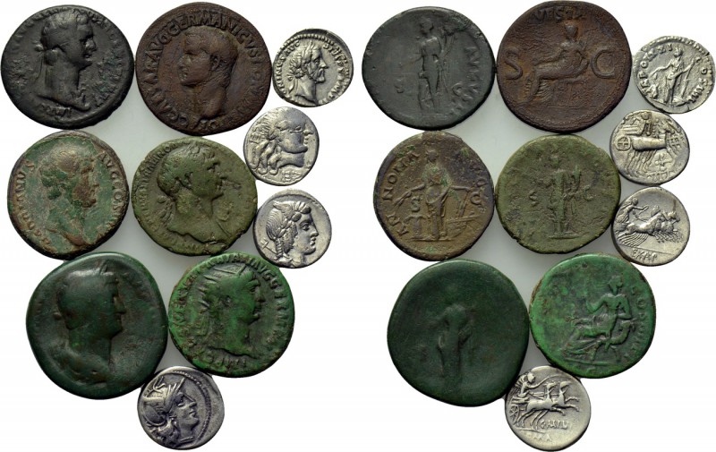 10 Roman coins. 

Obv: .
Rev: .

. 

Condition: See picture.

Weight: g...