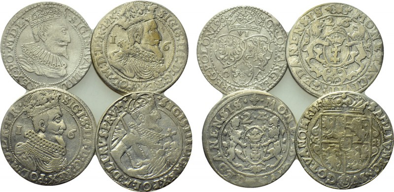 4 Polish coins. 

Obv: .
Rev: .

. 

Condition: See picture.

Weight: g...
