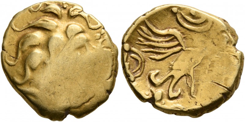 CELTIC, Northwest Gaul. Carnutes. Circa 50-30 BC. Half Stater (Gold, 15 mm, 3.63...